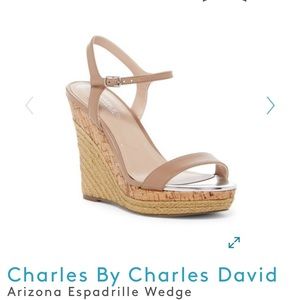 Charles David Arizona Espadrille Nude Wedges 🤍